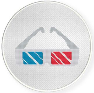 3D Glasses Cross Stitch Pattern