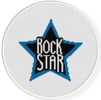 Blue Rock star Cross Stitch Pattern