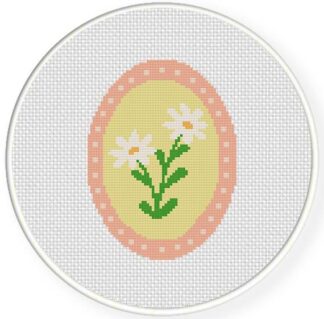 Cameo Daisy Flower Cross Stitch Pattern