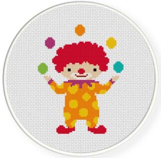 Clown Juggling Cross Stitch Pattern