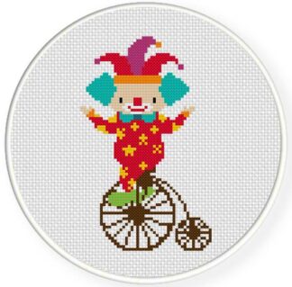 Clown on Bike Cross Stitch Pattern