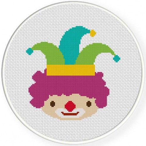 Cute Clown Head Cross Stitch Pattern - Daily Cross Stitch