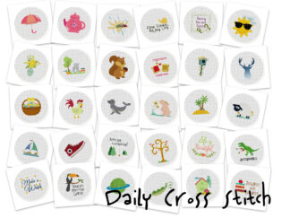 31 Pattern MEGA Pack! Daily Cross Stitch March 2014 Release