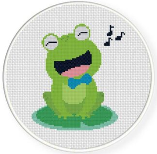 Frog Singing Cross Stitch Pattern