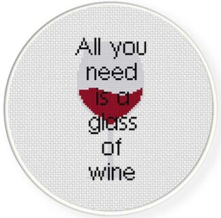 Glass Of Wine Cross Stitch Pattern