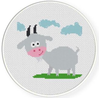 Goat with Clouds Cross Stitch Pattern