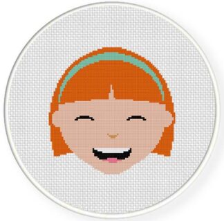 Happy Face Girl Cross Stitch Pattern