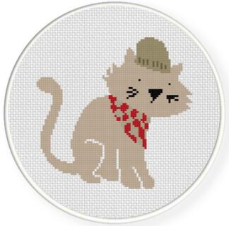 Hipster Cat Cross Stitch Pattern