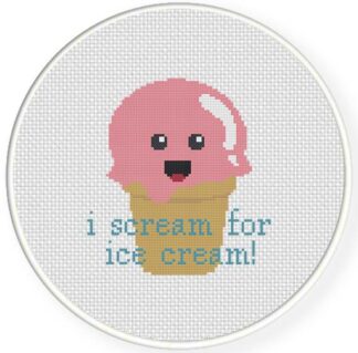 I Scream For Ice Cream Cross Stitch Pattern