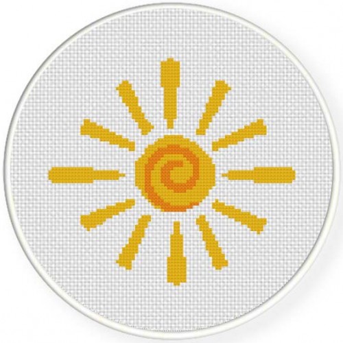 Stitch cross sunshine pattern sun smiling