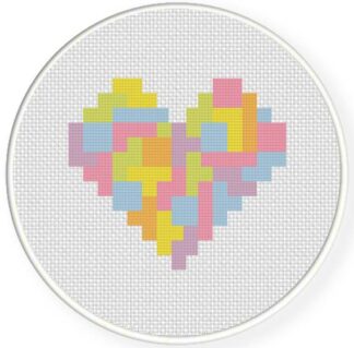 Tetris Heart Cross Stitch Pattern