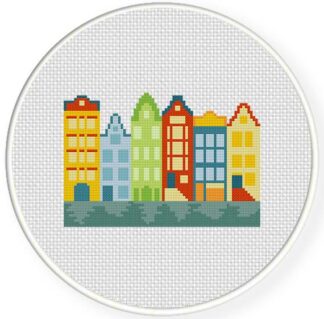 Amsterdam Houses Cross Stitch Pattern