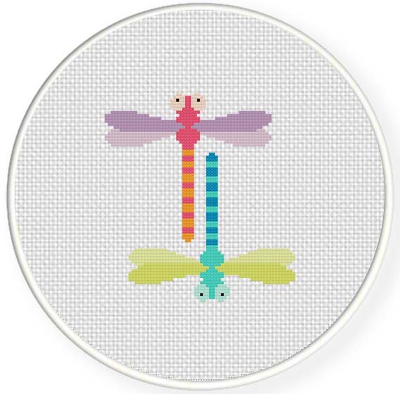Dragonflies Cross Stitch Pattern Daily Cross Stitch