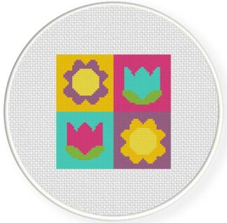 Charts Club Members Only: Flower Blocks Cross Stitch Pattern