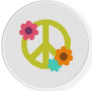 Peace Flower Cross Stitch Pattern