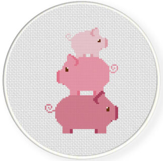 Piggy Tower Cross Stitch Pattern