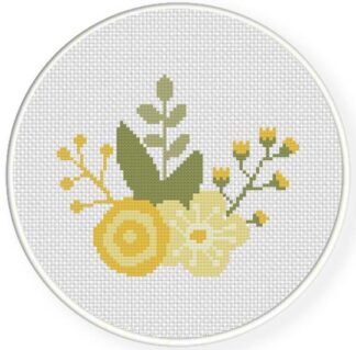 Spring Flower Yellow Cross Stitch Pattern