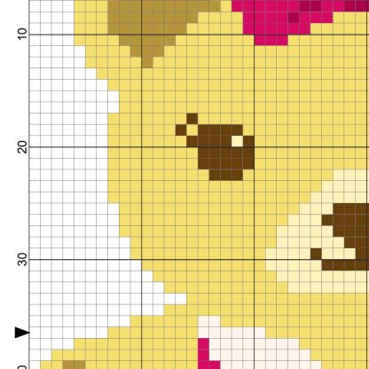 Charts Club Members Only: Teddy Bear in Pink Cross Stitch Pattern ...