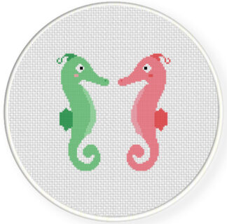 Colorful Seahorse Cross Stitch Pattern