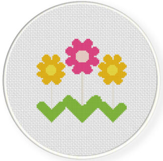 Charts Club Members Only: Flower Trio Cross Stitch Pattern
