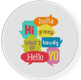 Cute Greetings Cross Stitch Pattern