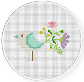 Charts Club Members Only: Flower Birds Cross Stitch Pattern