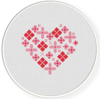 Charts Club Members Only: Flowers Heart Cross Stitch Pattern