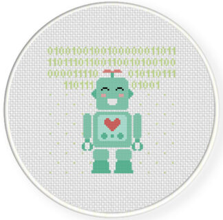 Charts Club Members Only: I Love You Robot Cross Stitch Pattern