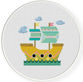 Mystical Ship Cross Stitch Pattern