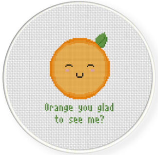 Orange You Glad To See Me Cross Stitch Pattern
