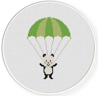 Charts Club Members Only: Panda with Parachute Cross Stitch Pattern