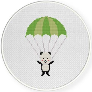 Charts Club Members Only Panda With Parachute Cross Stitch Pattern Daily Cross Stitch