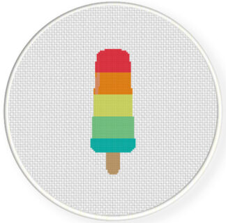 Rainbow Popsicle Cross Stitch Pattern