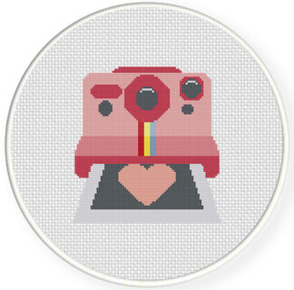 Heart Camera Cross Stitch Pattern
