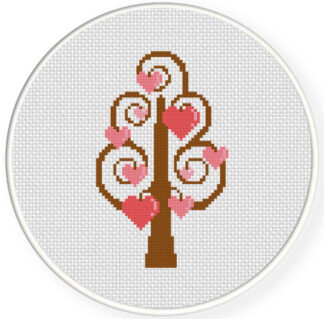 Charts Club Members Only: Tree Of Hearts Cross Stitch Pattern