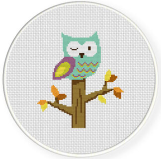 Winking Owl Cross Stitch Pattern