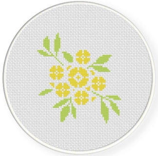 Yellow Flower Clusters Cross Stitch Pattern