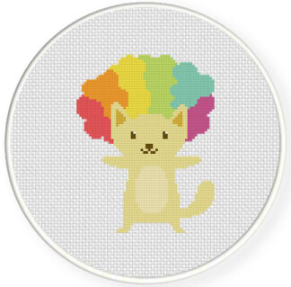 Afro Cat Cross Stitch Pattern