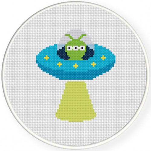 Download Alien UFO Cross Stitch Pattern - Daily Cross Stitch