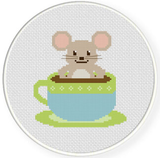 Charts Club Members Only: Coffee Cup Mouse Cross Stitch Pattern