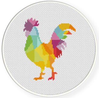 Colorful Rooster Cross Stitch Pattern