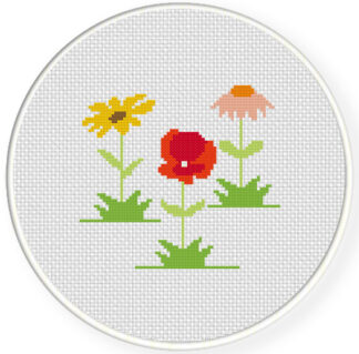 Charts Club Members Only: Country Flowers Cross Stitch Pattern