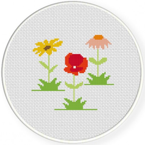 Charts Club Members Only: Country Flowers Cross Stitch Pattern – Daily ...