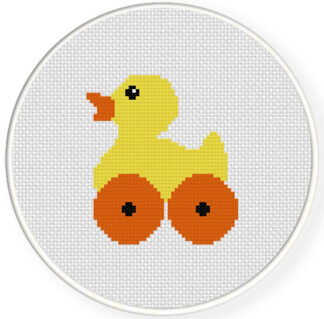 Duck On Wheels Cross Stitch Pattern
