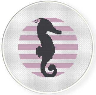 Easy Sea Horse Stripe Cross Stitch Pattern
