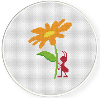 Flower Ant Cross Stitch Pattern