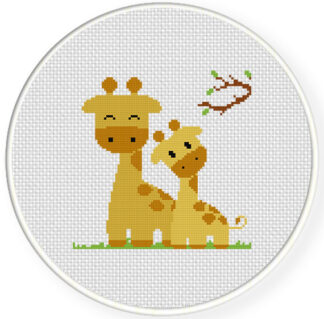 Giraffe Mom and Baby Cross Stitch Pattern