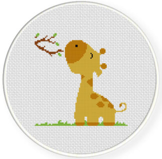Charts Club Members Only: Giraffe Reaching Cross Stitch Pattern