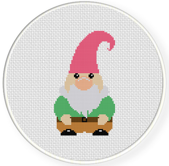 Gardening Gnome cross stitch pdf  pattern