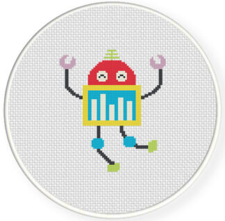 Charts Club Members Only: Happy Robot Cross Stitch Pattern